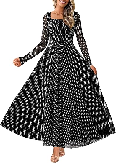BTFBM Women Maxi Dress Fall 2025 Fashion Elegant Long Sleeve Square Neck Floral Print Party Club Wedding Guest Dresses