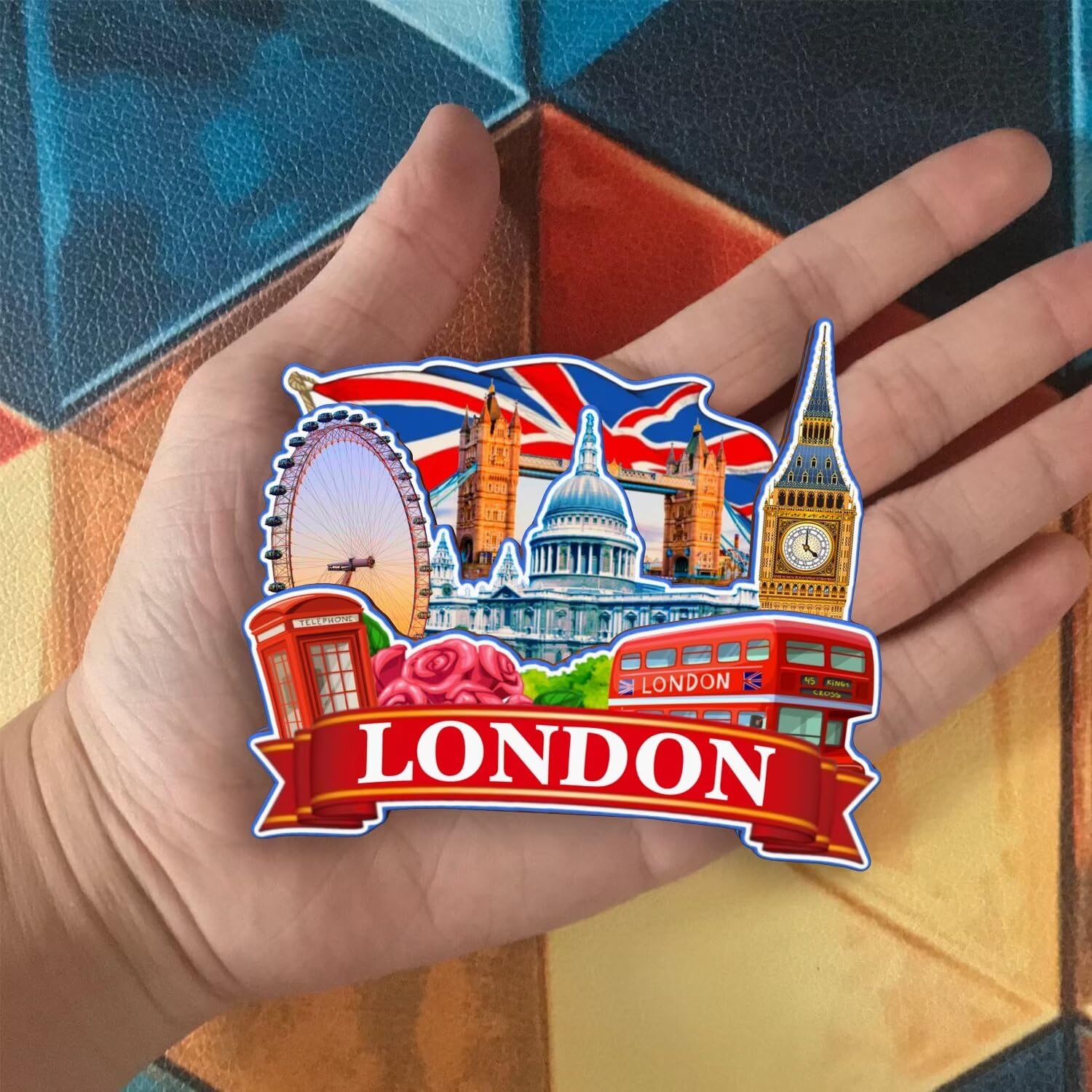 Magnete Frigorifero 3D Londra Inghilterra – Souvenir Vintage 7x6 Cm
