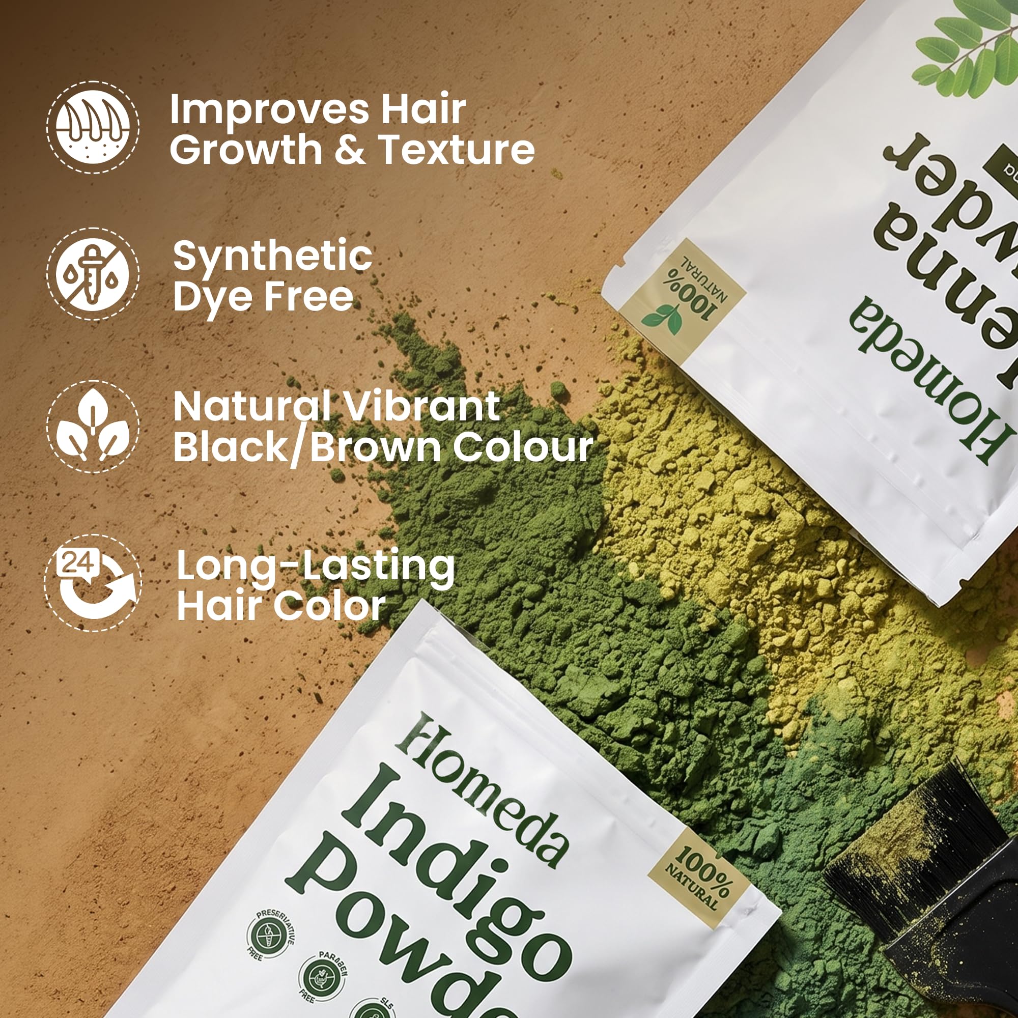 Shudh Online Organiczny proszek indygo i czarna henna w proszku do włosów, 200 g, naturalna henna indygo, do farbowania włosów, kolor czarny, 200 g