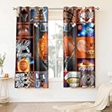 HIYSMT Basketball Sports Curtains for Boys Bedroom,4263inch Flame Basketball Inspirational Quotes Poster Wall Blackout Drapes for Kids Child Adolescents Bedroom Bathroom Game Room HI050DX
