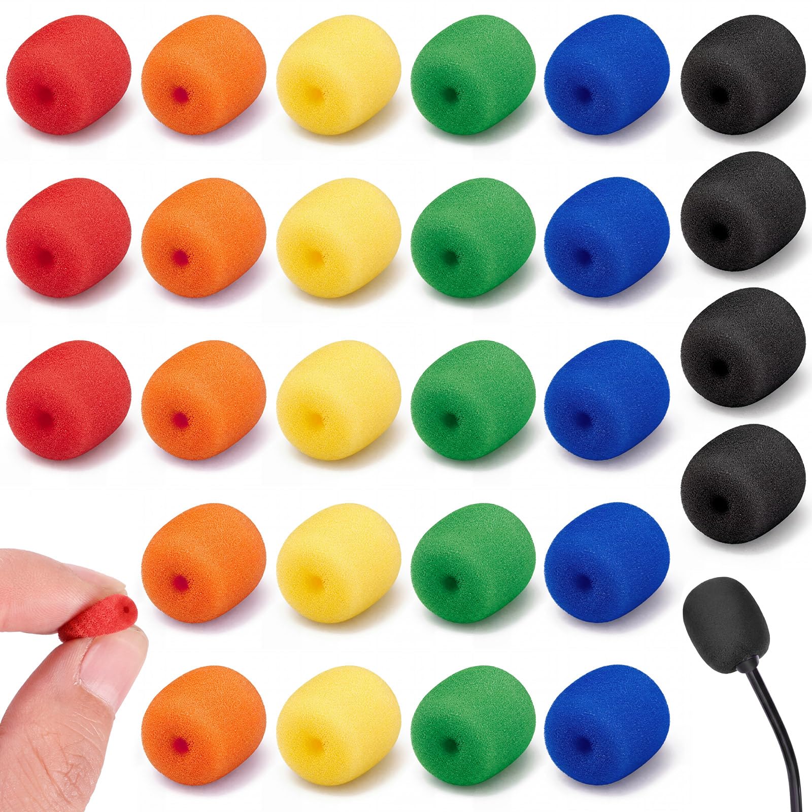 30 szt. 2 x 15 mm mini rozmiar zestaw słuchawkowy mikrofon osłona piankowa mała klapa mikrofon gąbka filtr pop zamiennik otworu zaczep na ucho inne mikrofony zestawu słuchawkowego