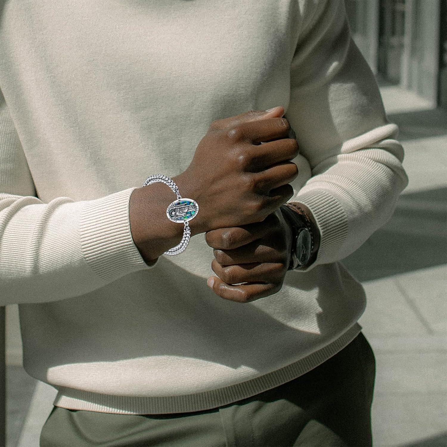 PROESS Saint Michael/Jude/Anthony/Sebastian/Francis/Gabriel/Peregrine/Florian/Raphael/Holy Family Bracelet 925 Sterling Silver Catholic Jewelry Gifts for Women Men - Image 4