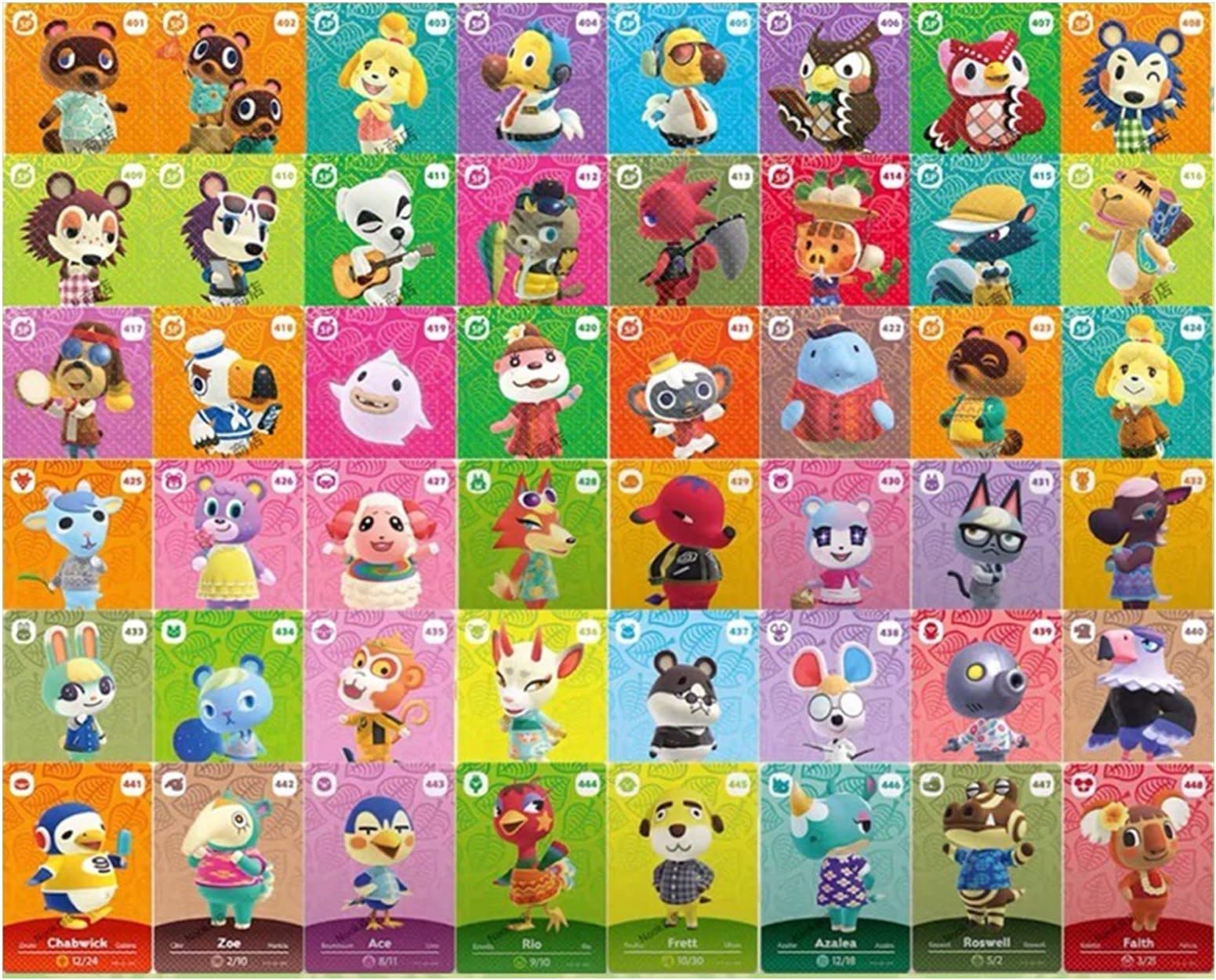[New Series 5] 48pcs NFC Cards for ACNH Series 5, NFC Game Cards: ACNH Series 5 401-448, Raymond Judy Tag Role Game Cards for Switch OLED / Switch Lite / Wii U / New 3DS -Large