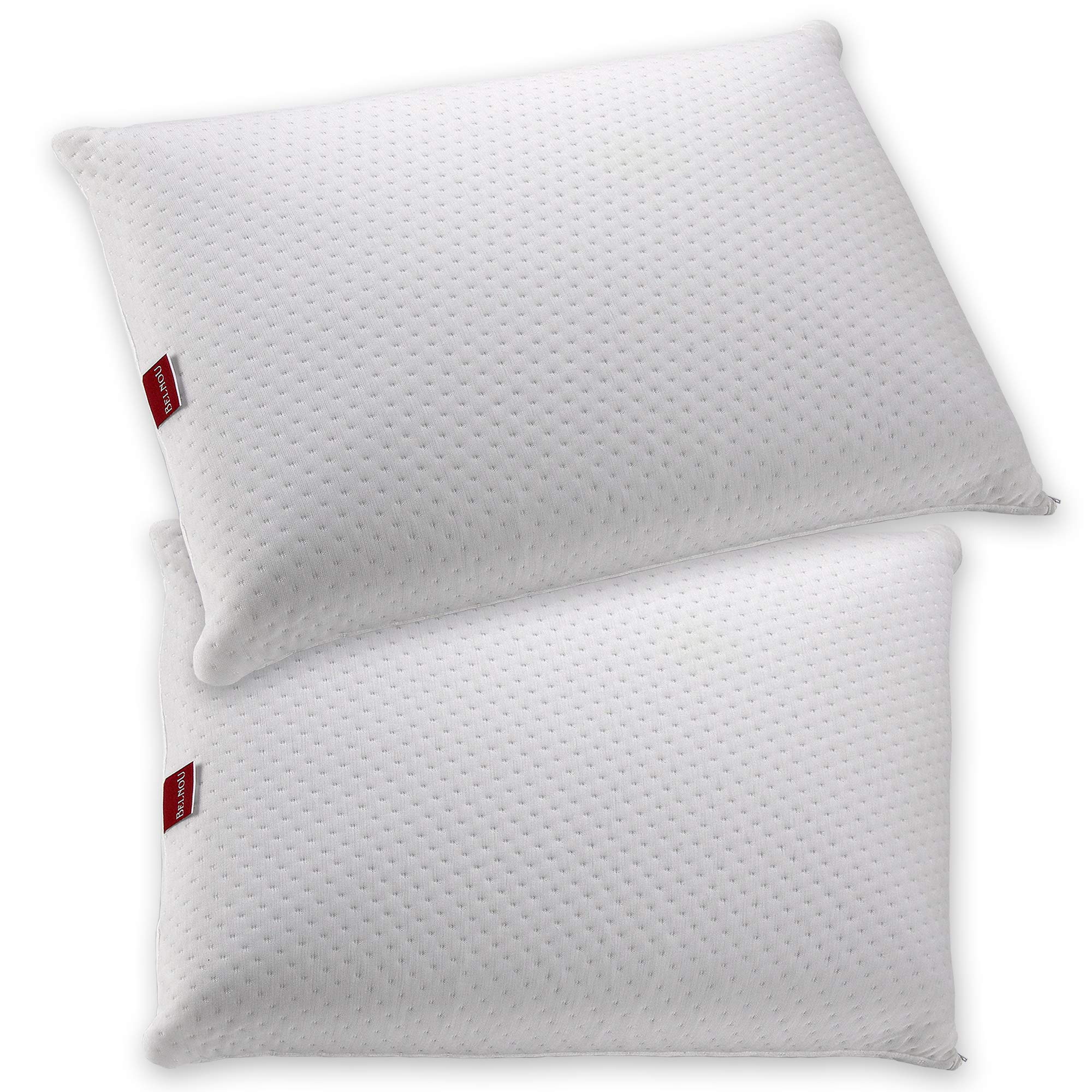 Belnou Almohada Viscoelastica Compacta. Comoda Transpirable. con particulas de Carbono. Cremallera. Confortable Adaptable. Calidad. Visco Carbono. Cama 150 cm