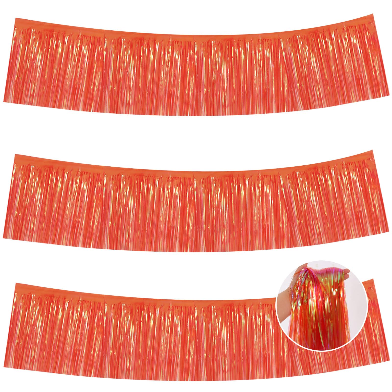 BEISHIDA Shining Red Fringe Garland Banner 30ft Wall Tinsel Foil Streamers