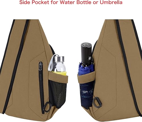 Miniatura 6 de MOSISO Mochila bandolera, bolsa cruzada de lona para senderismo con bolsillo antirrobo