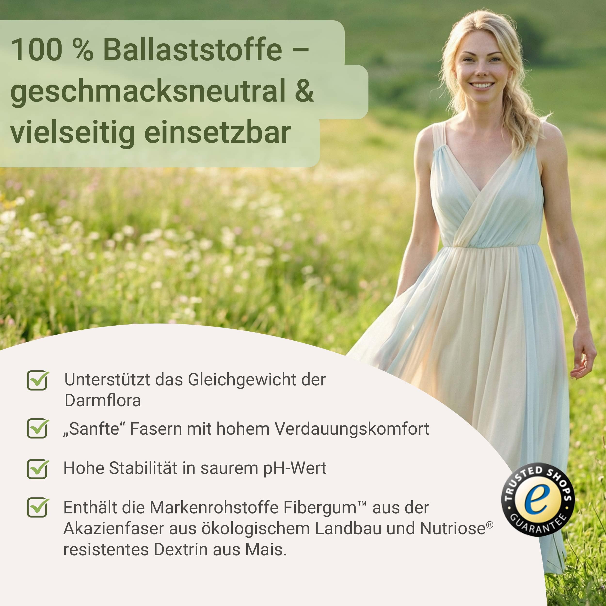 for you präbio ballaststoffe - Kombination aus löslichen, pflanzlichen Ballaststoffen - Akazienfaser & resistentes Dextrin - Unterstützt Verdauung & Darmgesundheit (840g)