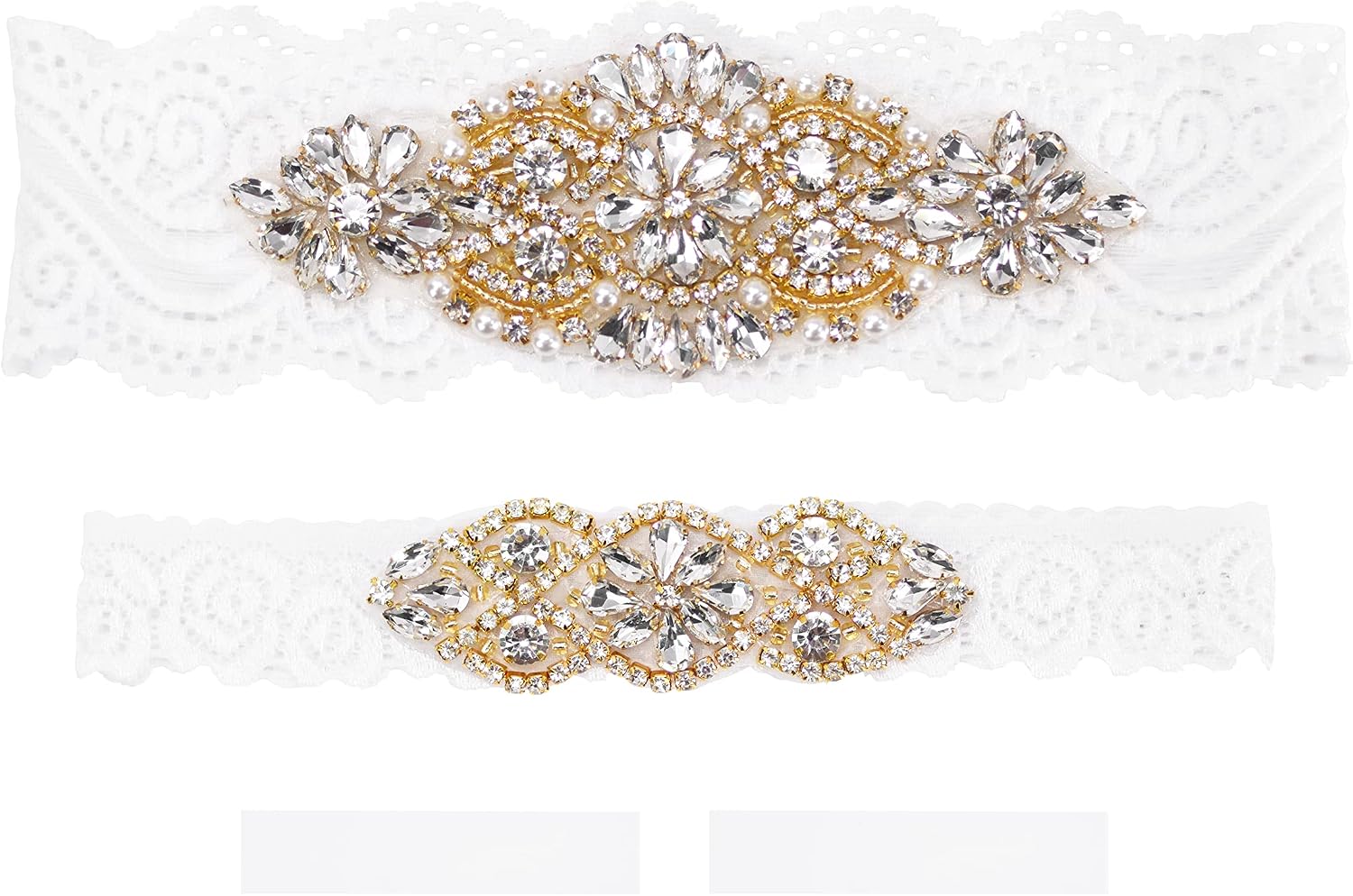 Mandala Crafts Wedding Garters for Bride – 2-Piece Bridal Garter Belt Set for Keepsake & Toss with Stretchy Floral Lace