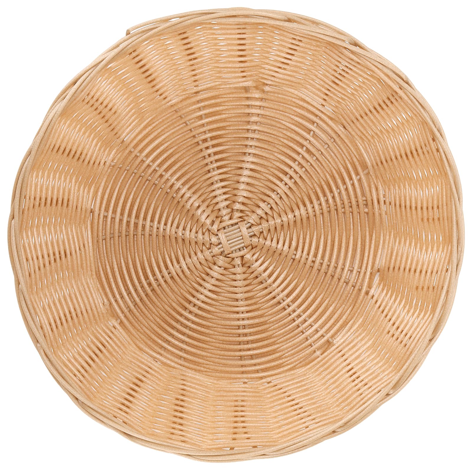 Lot de 10 corbeilles à pain rondes en plastique PP - 24 x 6 cm - Jaune - Pour boulangerie, restaurant, maison et buffet