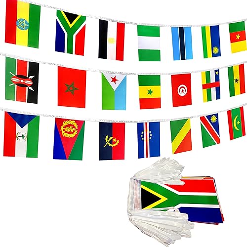 LoveVC Juego de cuerdas de banderas de 54 países africanos de África, 65 pies disponible en Yaxa Colombia