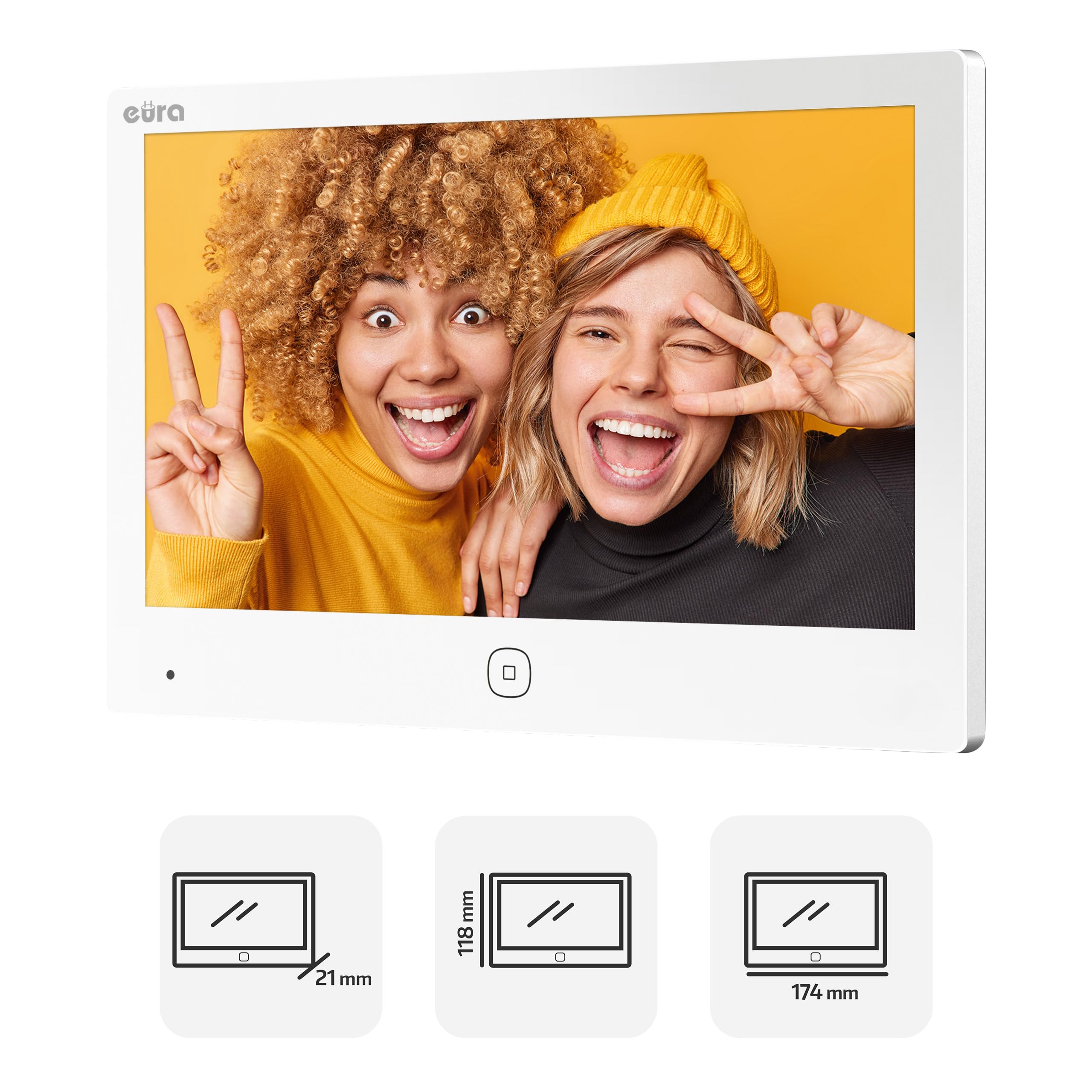 EURA VDP-45A3-2TY VDP-49A3-2TY TUYA Videocitofono WiFi, AHD, RFID, monitor a colori da 7 pollici, doppio filo, bianco