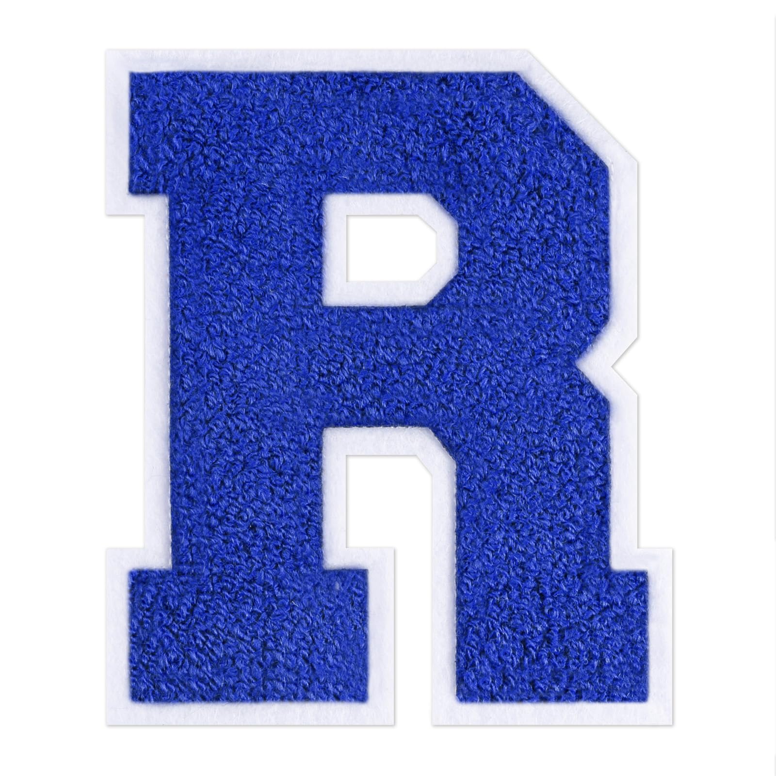 QianSiLi 6.5 Inch Chenille Iron On Letters for Clothes Varsity Letter Patches Embroidered Patch Iron On Patches for Clothing Jacket/Hoodie/Varsity (Blue,R) — image 1
