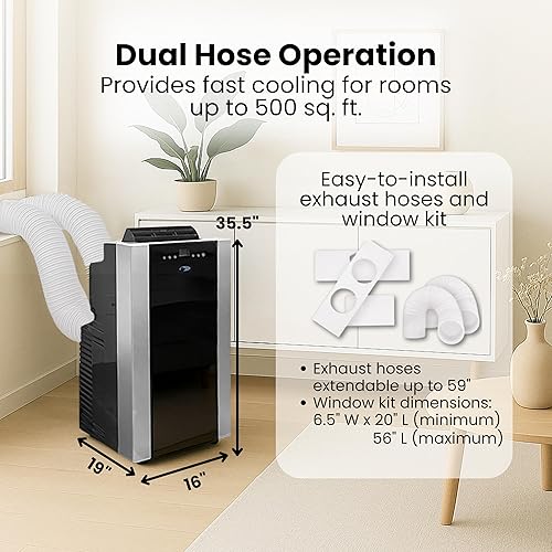 Miniatura 7 de Aire acondicionado portátil con manguera de calentador Dual con bolsa de almacenamiento Whynter arc-14sh 14.000 BTU