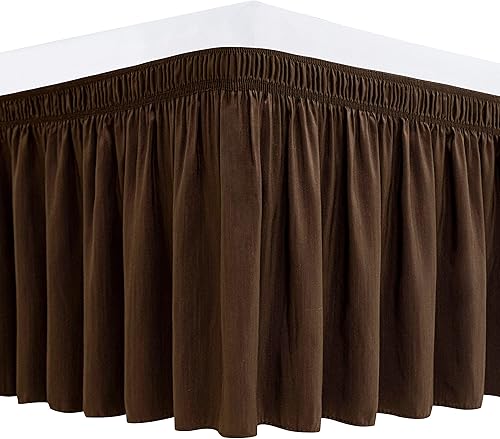 Miniatura 1 de Faldones Biscaynebay para cama, con elástico, envolventes, fáciles de ajustar, resistente a las arrugas y a la decoloración, tela sedosa y lujosa,