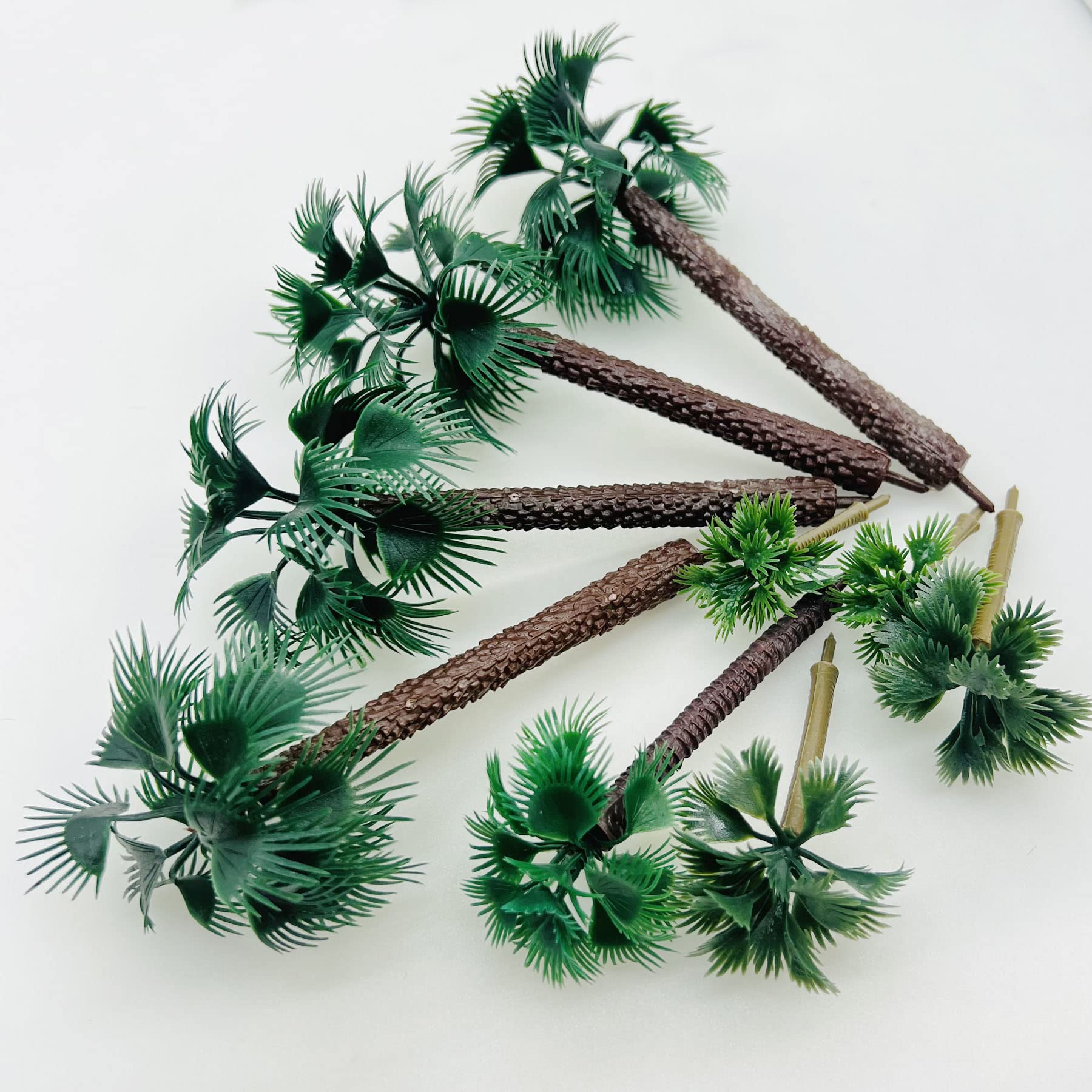 Woohome 30 PCS Miniature Palm Trees Model Tree Coconut Model Coconut Palm Tree Mini Scenery Model Tree for Train Railway Scenery - Image 2