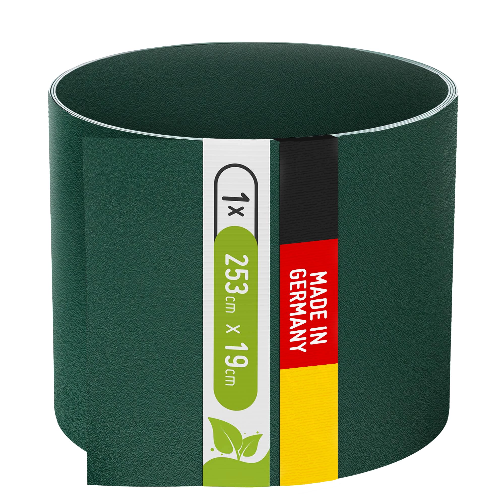 TerraUno Nachhaltige Sichtschutzstreifen für Doppelstabmatten, Polypropylen, Made in Germany, RAL 6005 Grün, 1 Streifen, extra stabil, Lederoptik, Zaun Sichtschutz mit UV-Beständigkeit
