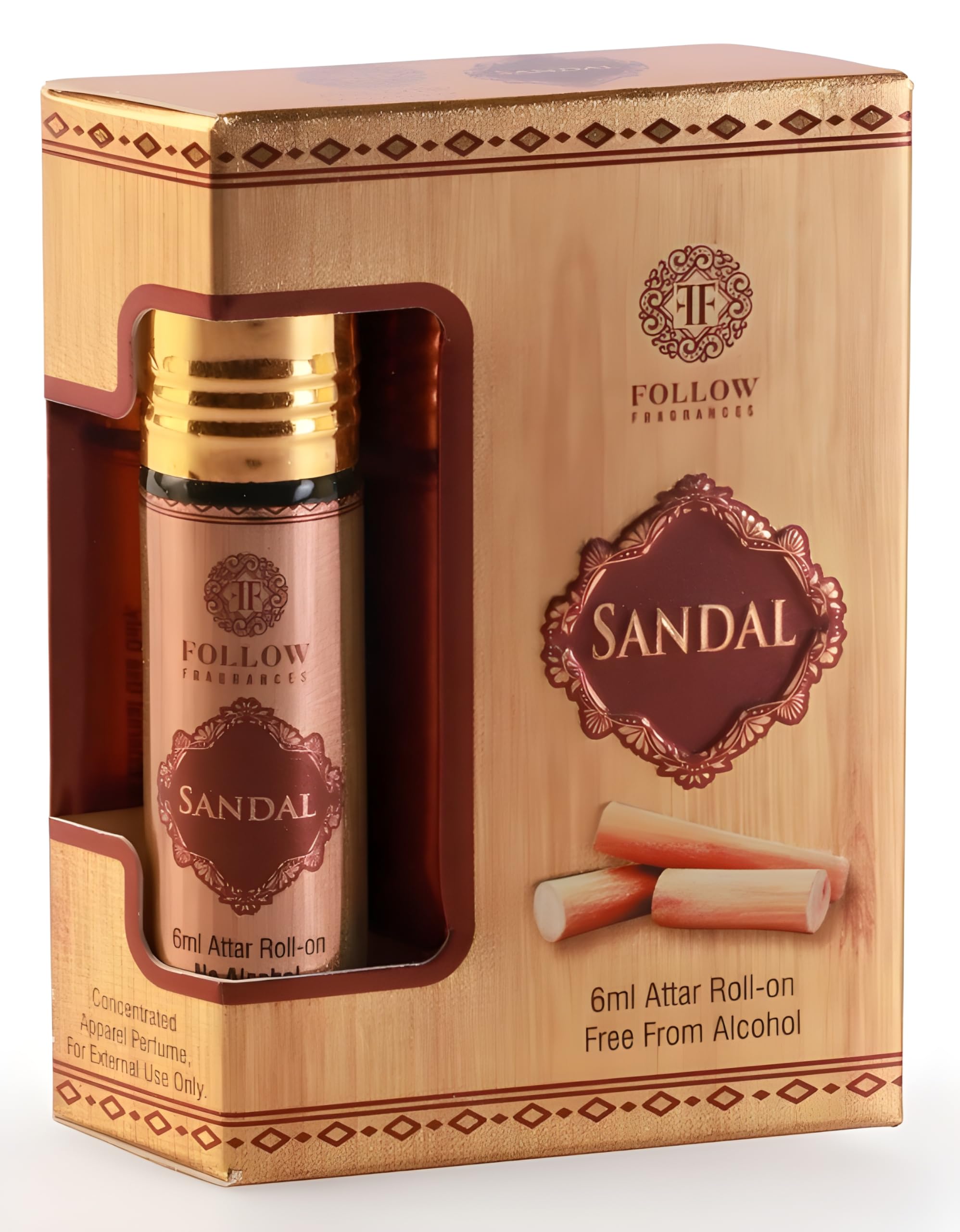 Sandal Attar Real Sandalwood Aroma | Unisex Non-Alcoholic Roll-On | Original Arabic 100% pure ittar roll on For Religious & Personal Use/Natural Itra | Long Lasting Attar - 6 ML-image-6