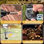 SIOTMERA 4Count Éclairage solaire Étanche à l'extérieur IPX5, Lumières de jardin solaire, lumières de lucarne à travers le vent, lumière de Noël à l'extérieur, pour l'éclairage de la pelouse de triage, 6LED WarmYellow
