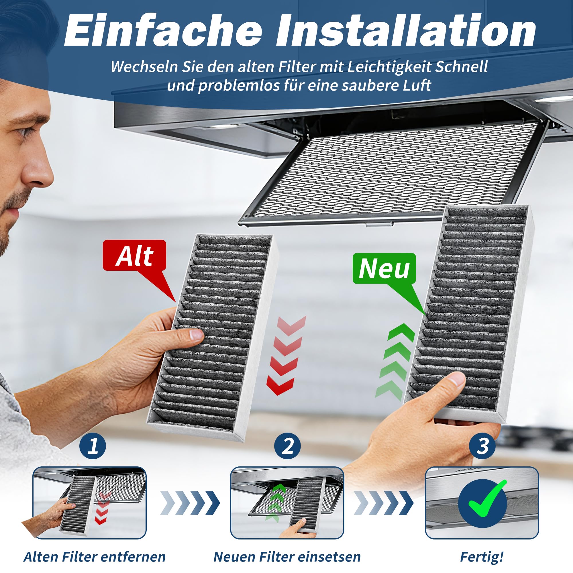 4 Stück Aktivkohlefilter für 9001421821 9001563858/ Siemens HZ9VRCR0 17004796/ Bosch HEZ9VRCR0, HEZ9VRUD0 17004811/ Neff Z821VR0 17004806 /Gaggenau CA282111/ Constructa CZ9VRCR0 - 4