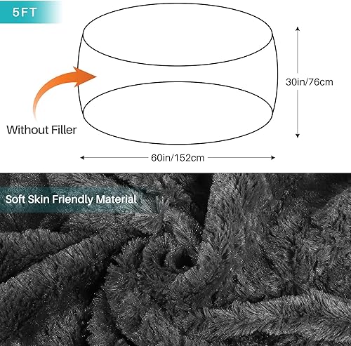 Miniatura 7 de cjc Microsuede - Funda gigante de espuma de 6 pies y 7 pies, con memoria, para sala de estar, sofá perezoso (gris oscuro, 6 pies 59.1 x 29.5 in)