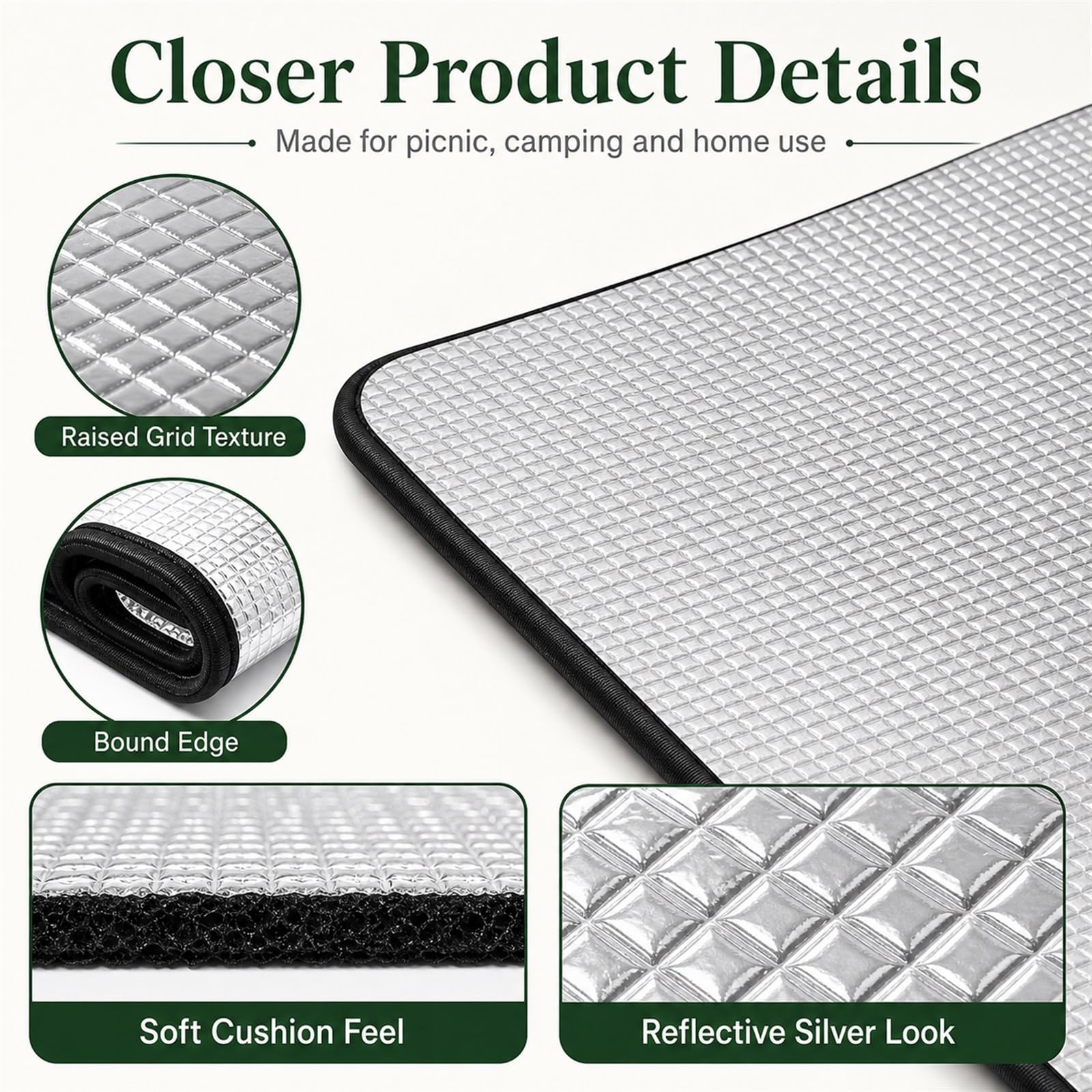 Mantas Aislante TéRmica para Camping,Esterilla Aislante De Aluminio Camping,Almohadilla Aislante para Tienda,Ligero Y PortáTil,Ideal para Acampada En Parques