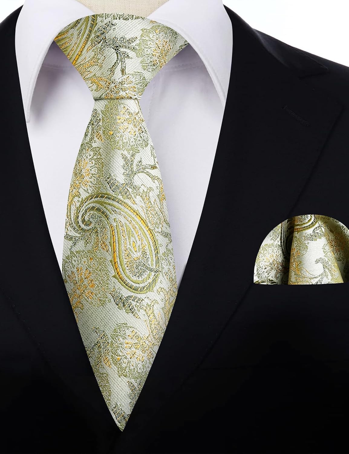 Alizeal Paisley Mens 3.15'' Gradient Tie and Pocket Square Set