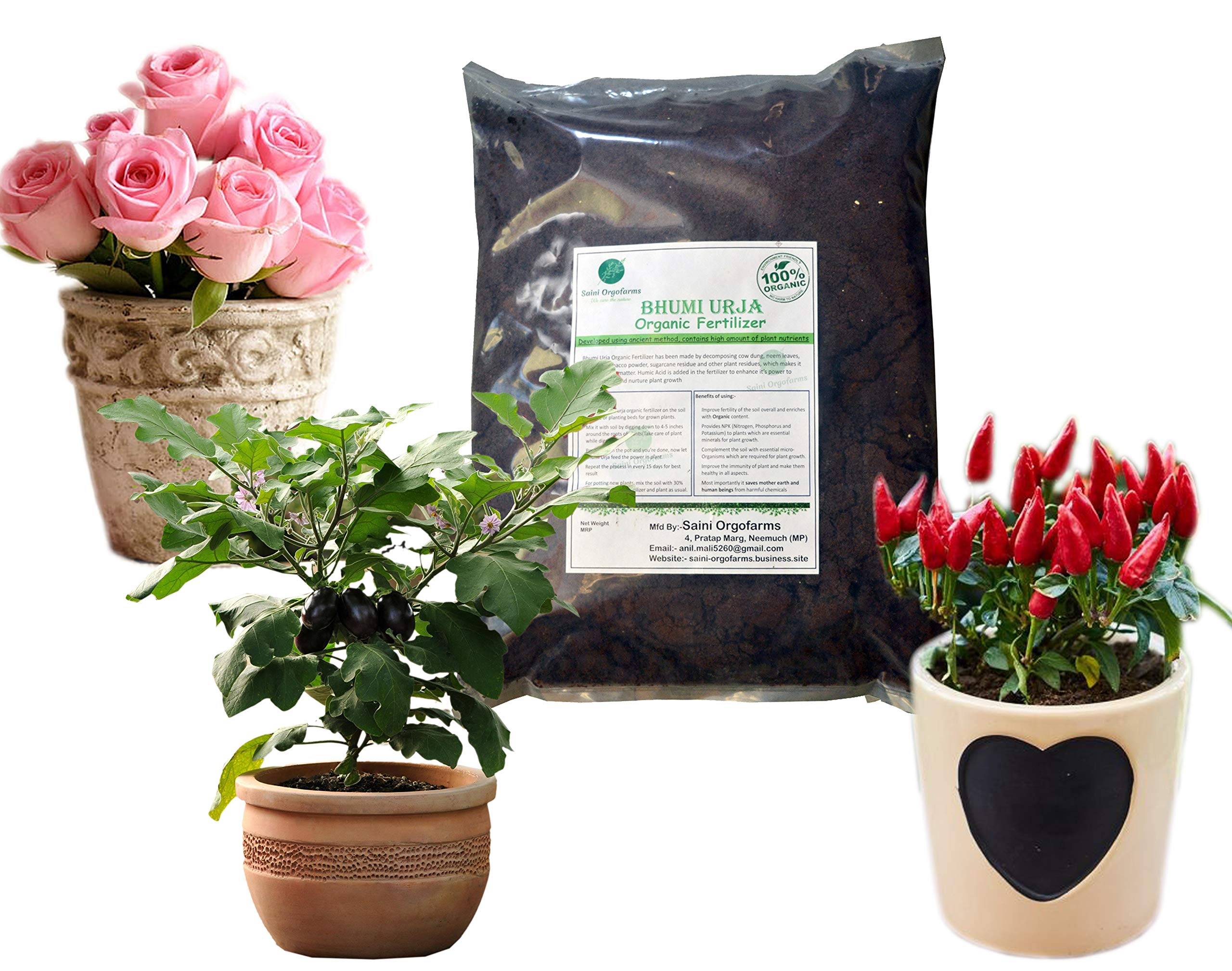 Plants Point Saini Orgo farms Bhumi Urja All Purpose Organic Fertilizer Made by Cow Dung Manure and Natural Vermicompost For Plants 5 kg (B08CF2ZXTP) Amazon Price History, Amazon Price Tracker