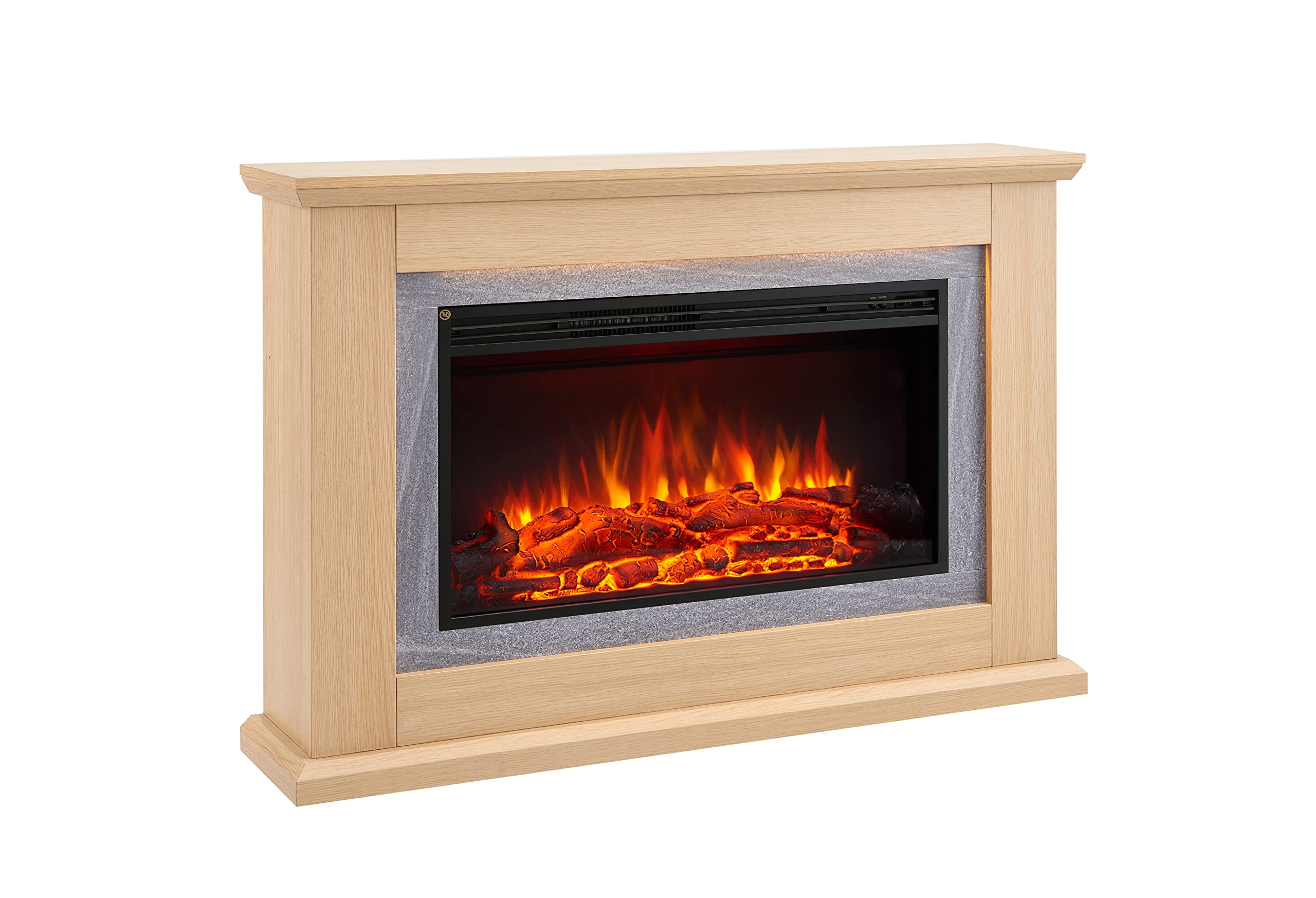 FLAMME Evora Fireplace with 47'' surround with 2kW Fireplace Heater Natural Oak Multiple Colours Available