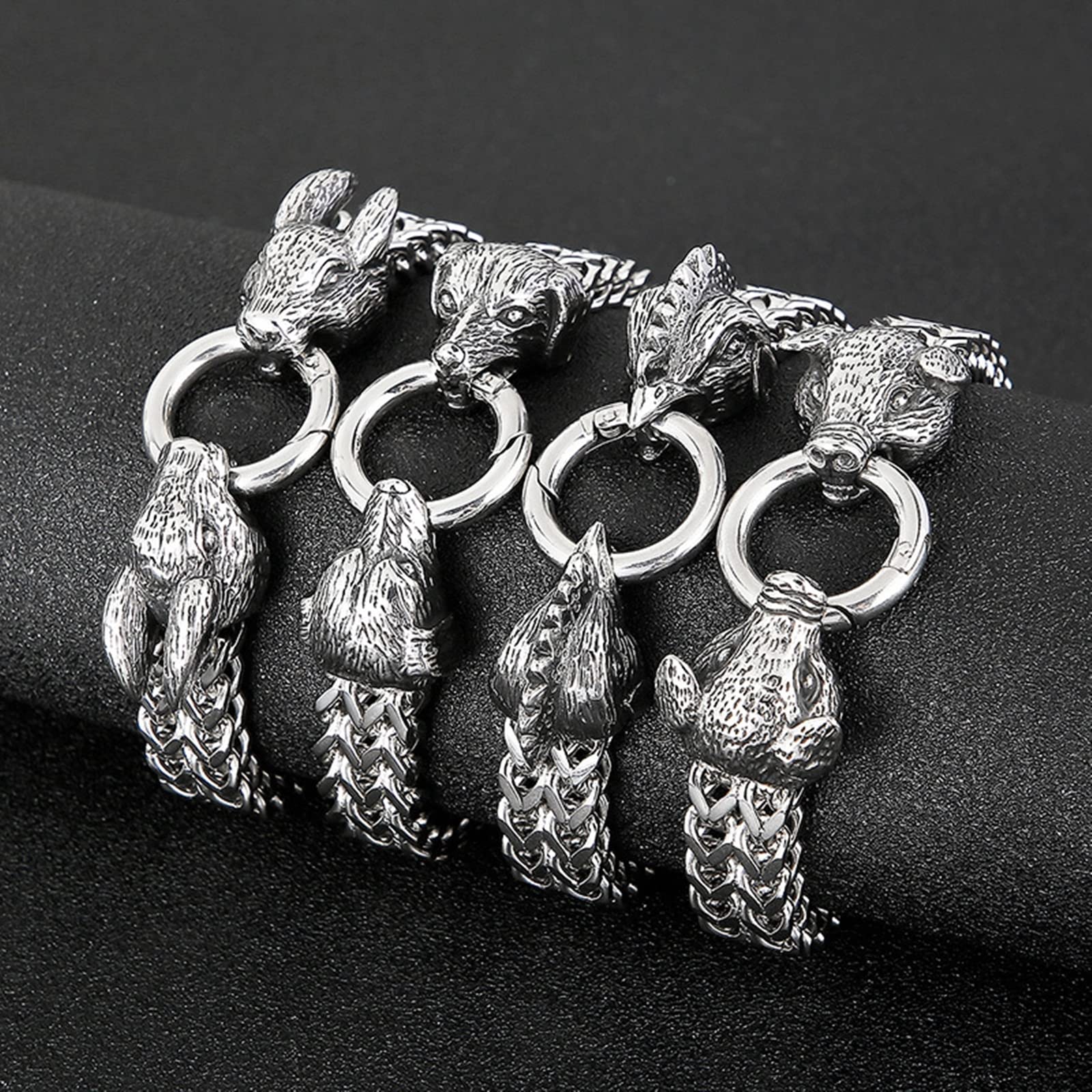 Pulseras Amigas, Cabezas De Animales del Zodiaco Pulsera Pareja Plata Regalo para el cumpleaños de San Valentin