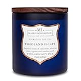 Woodland Escape Scented Candles for Men, 15 oz Wooden Wick, Premium Soy Blend Wax, 60H Burn, Candles for Home Scented - Made in The USA