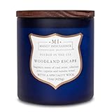 Woodland Escape Scented Candles for Men&comma; 15 oz Wooden Wick&comma; Premium Soy Blend Wax&comma; 60H Burn&comma; Candles for Home Scented - Made in The USA