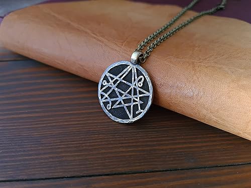 Miniatura 7 de Handcrafted Elder Sign H.P. Lovecraft Cthulhu Necklace Pendant Jewelry Amulet Made Solid Brass Casting - Necklace for Men and Women