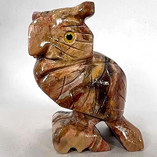 Hand Carved Owl Spirit Animal Totem Fetish Soapstone Figurine 2.5 Inch 9990