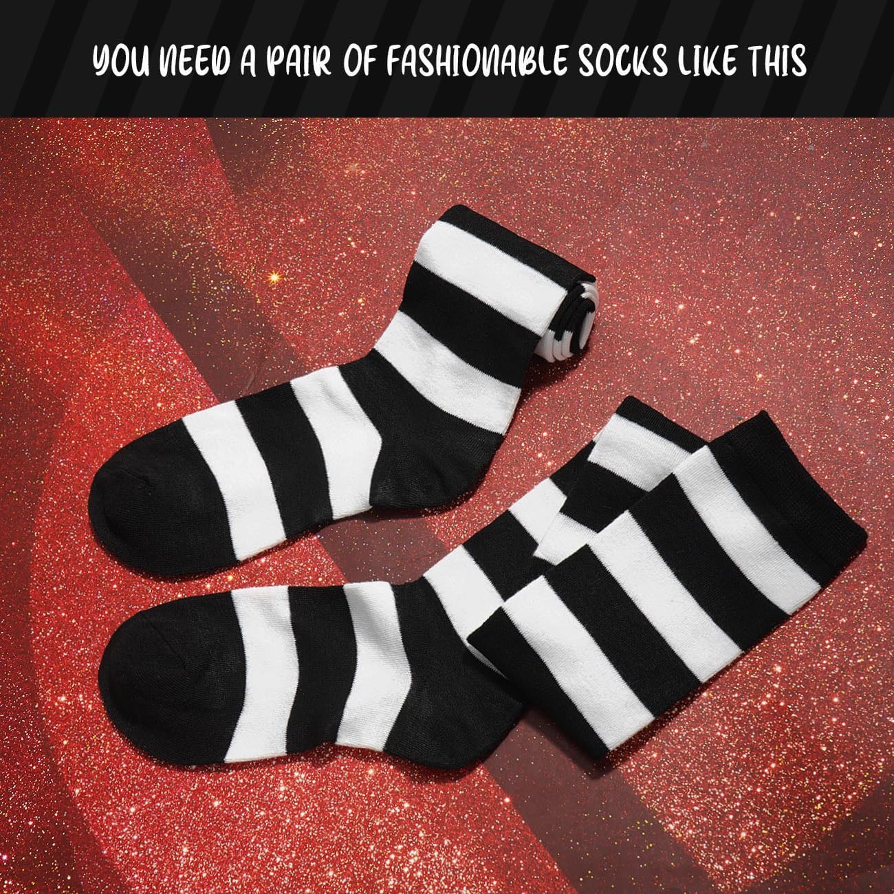 MESU Womens Stripe Extra Long Thigh Over the Knee High Socks High Boot Stockings - Image 6