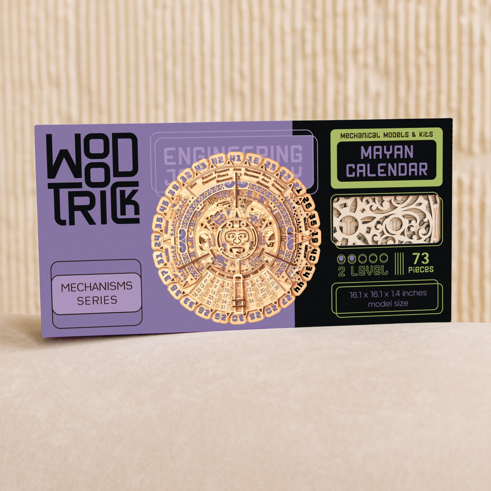 Wood Trick Mayan Calendar Puzzle 3D di Legno per Adulti da Costruire
