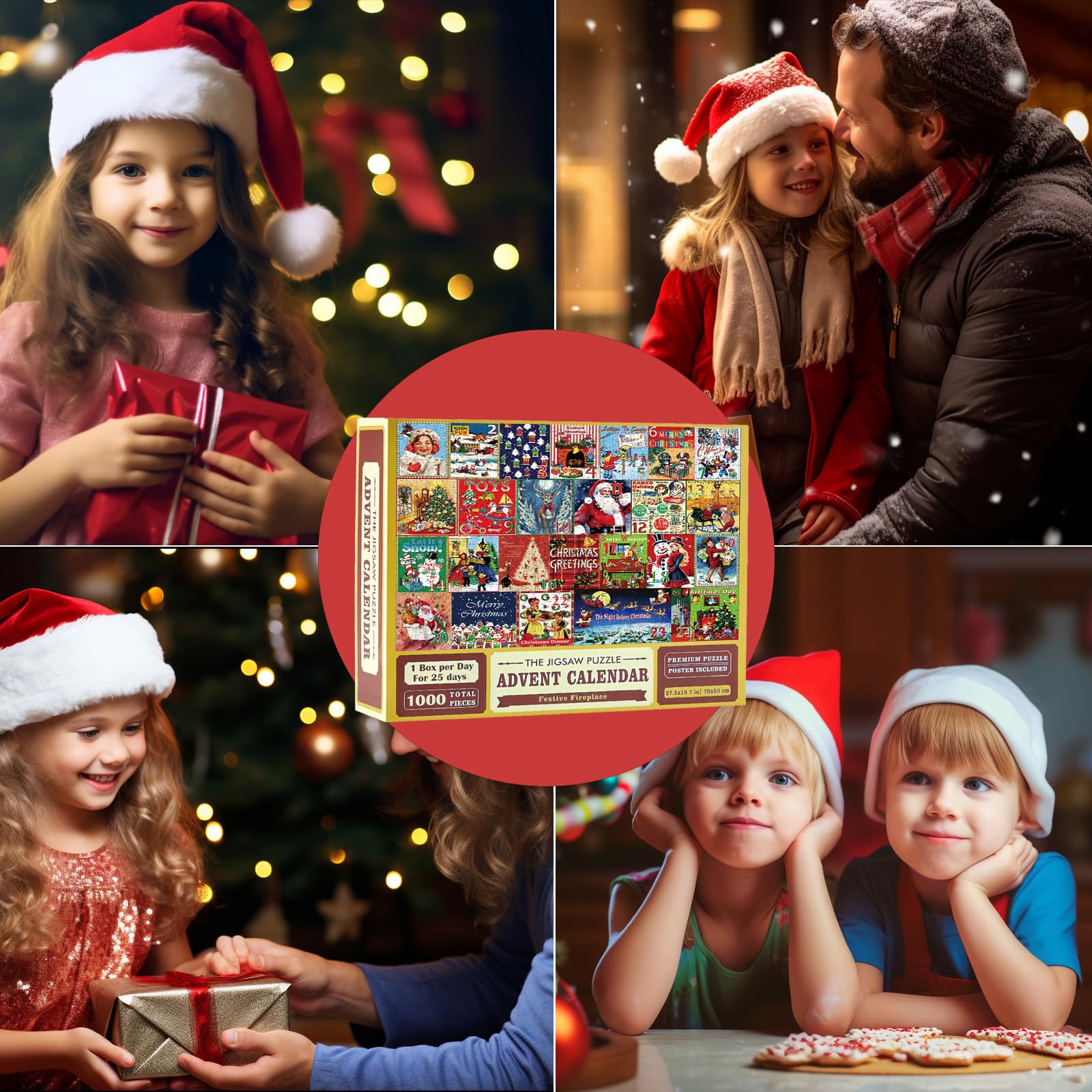 Weihnachts-Adventskalender Puzzle – 24 Boxen, 1000 Teile, Für Erwachsene & Kinder, Countdown Bis Weihnachten