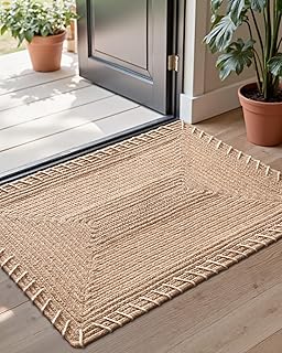 LUMI Handwoven Jute Door Mat, Durable Entryway Mat, Welcome Front Doorma...