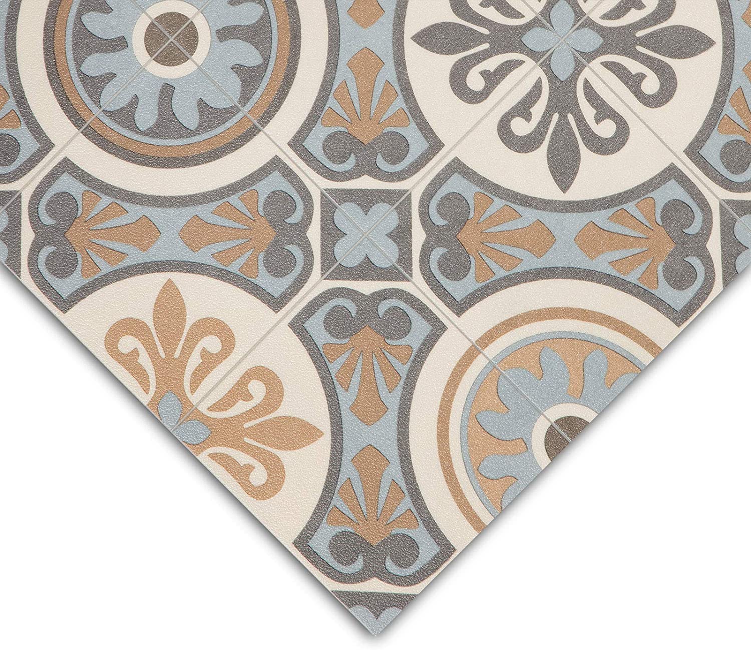 PLAZA Lagos 761M - Revestimiento de suelo de vinilo acolchado/PVC (espumado), muy resistente a la abrasión, efecto baldosa elegante, superficie en relieve, se vende por metros (200 x 400 cm)