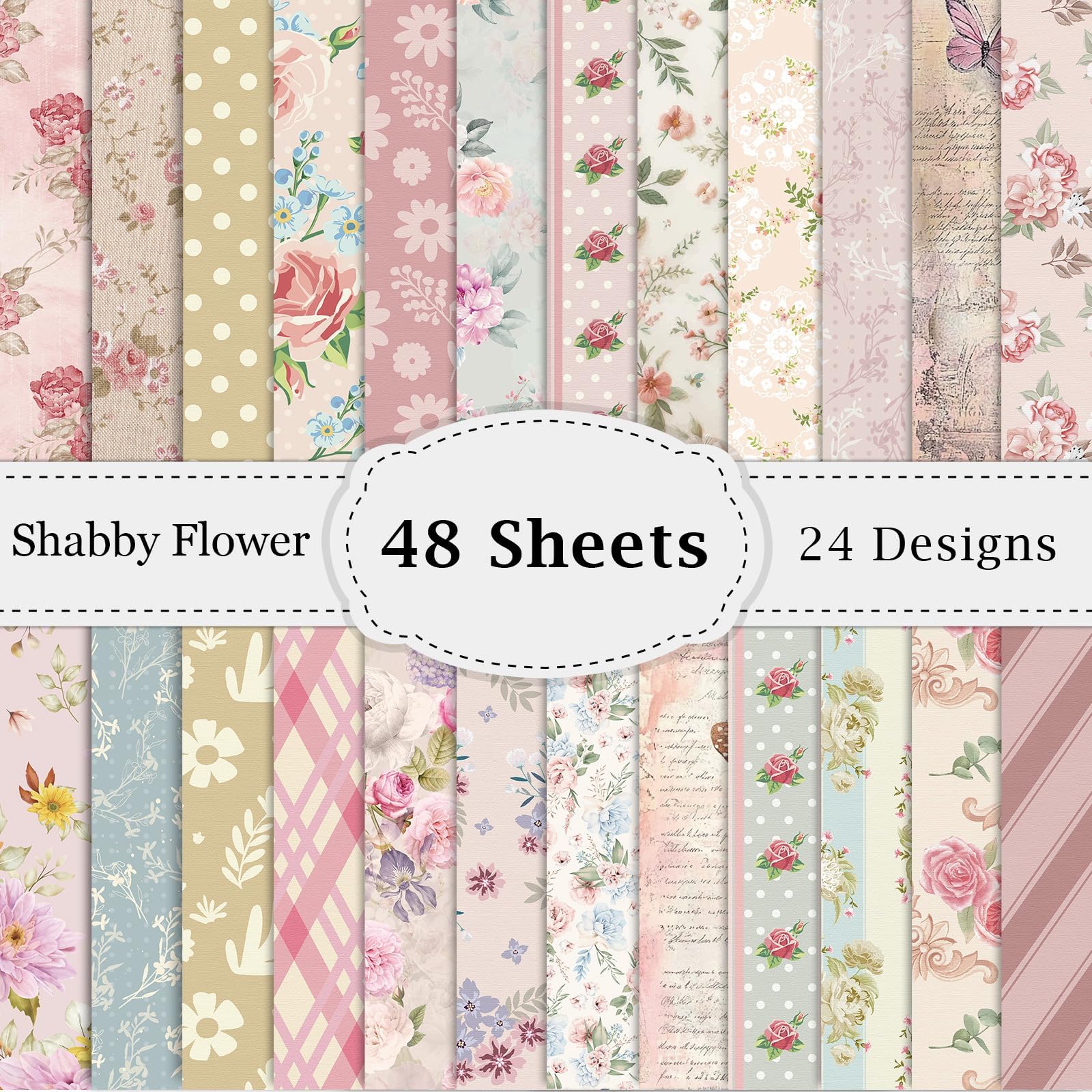 60pcs Papiers à Motifs de Saint Valentin, 12 Motifs Papier de Scrapbooking Double Face Papier Décoratif Plié à Plat pour Bricolage Création Cartes Scrapbooking Album Photo Décoration 140x210mm