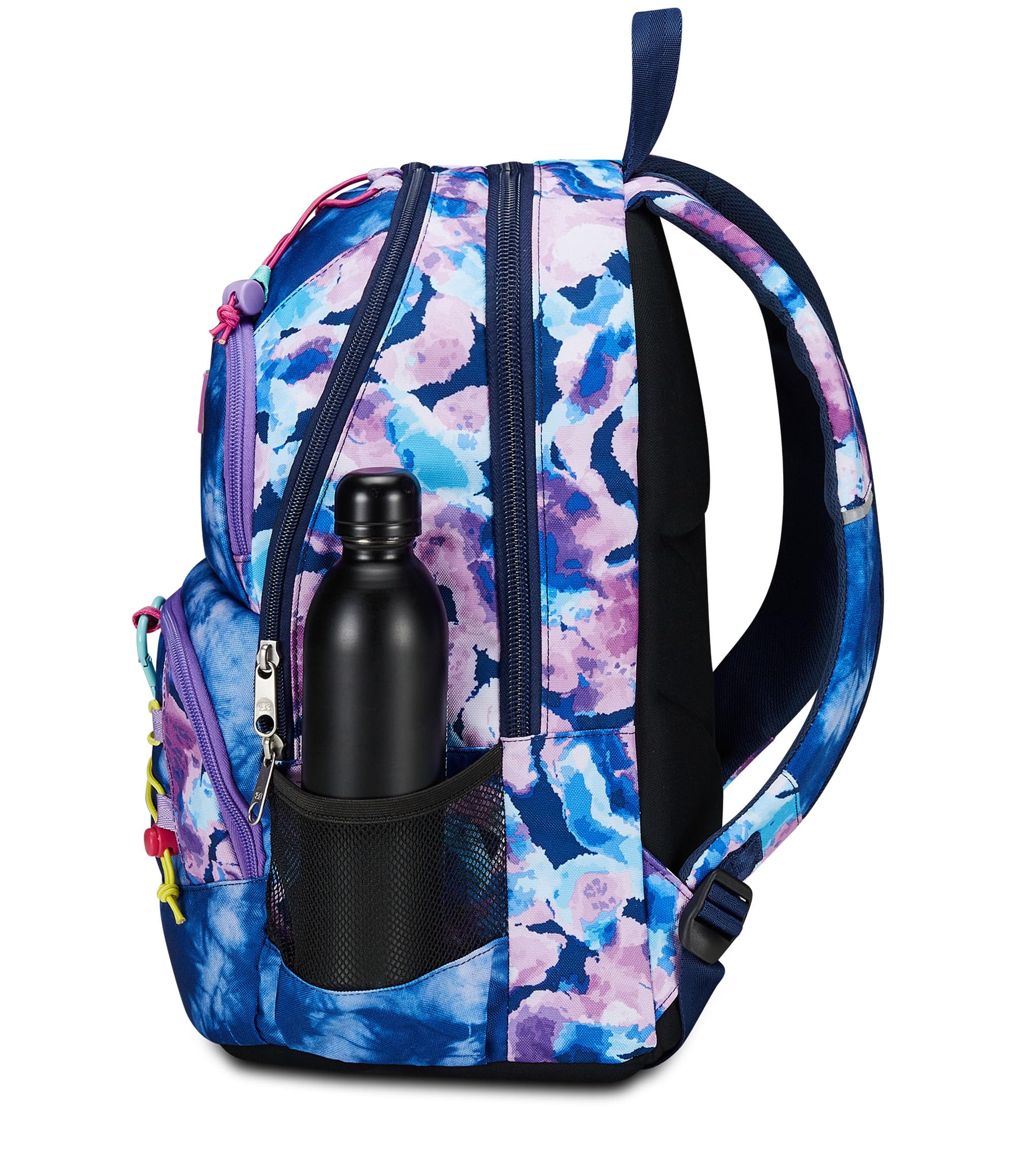Seven Zaino Scuola Adavanced Pockets, Viola Fucsia, Custom Cloud, Zaino Doppio Scomparto Multi Tasche, Con Tasca Porta PC, Tasca Porta Borraccia e Organizer, Zaino Medie e Superiori, Bambina Ragazza