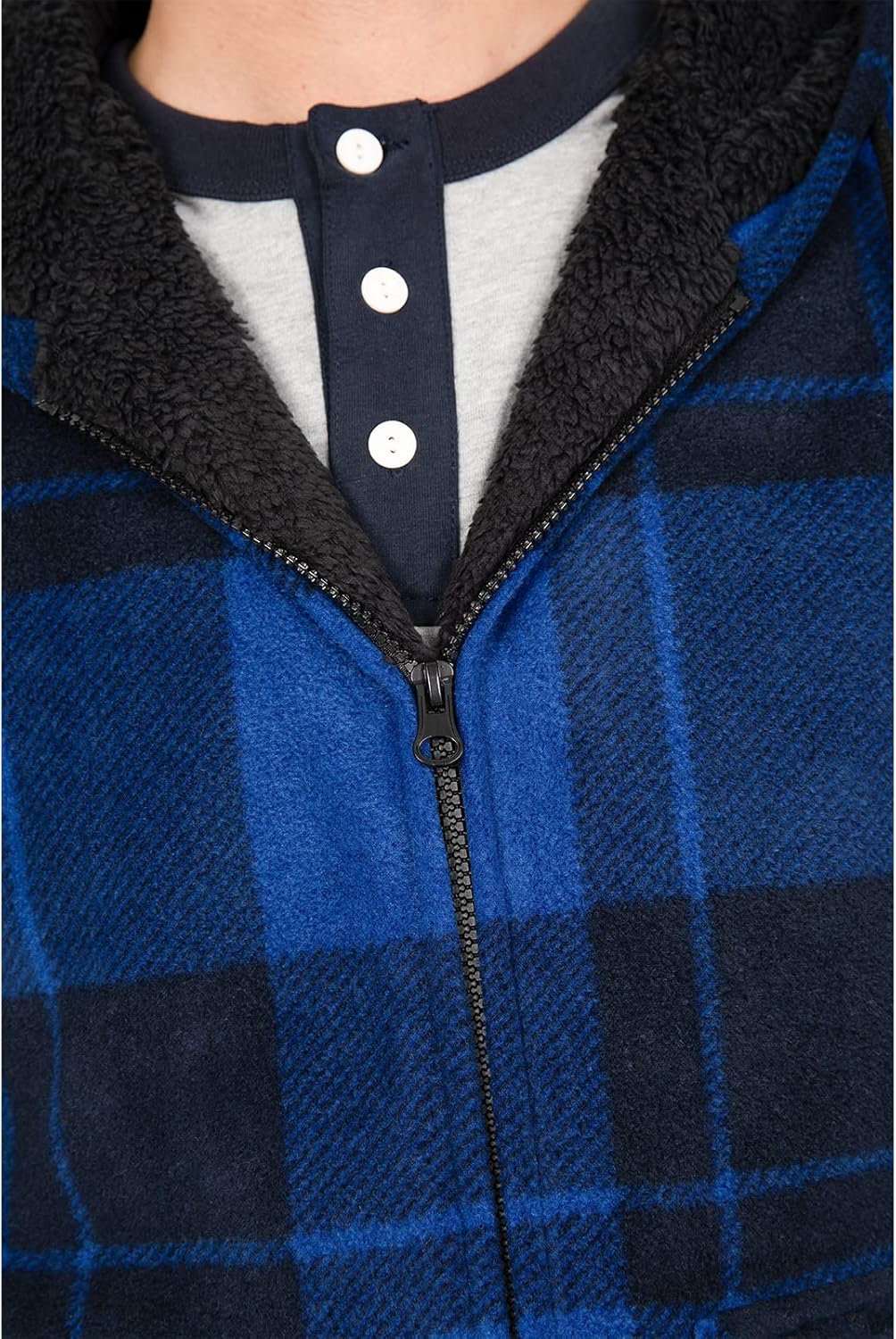 ZENTHACE Men's Thicken Sherpa Lined Checkered Flannel Hoodie Shirt Jacket - Image 7