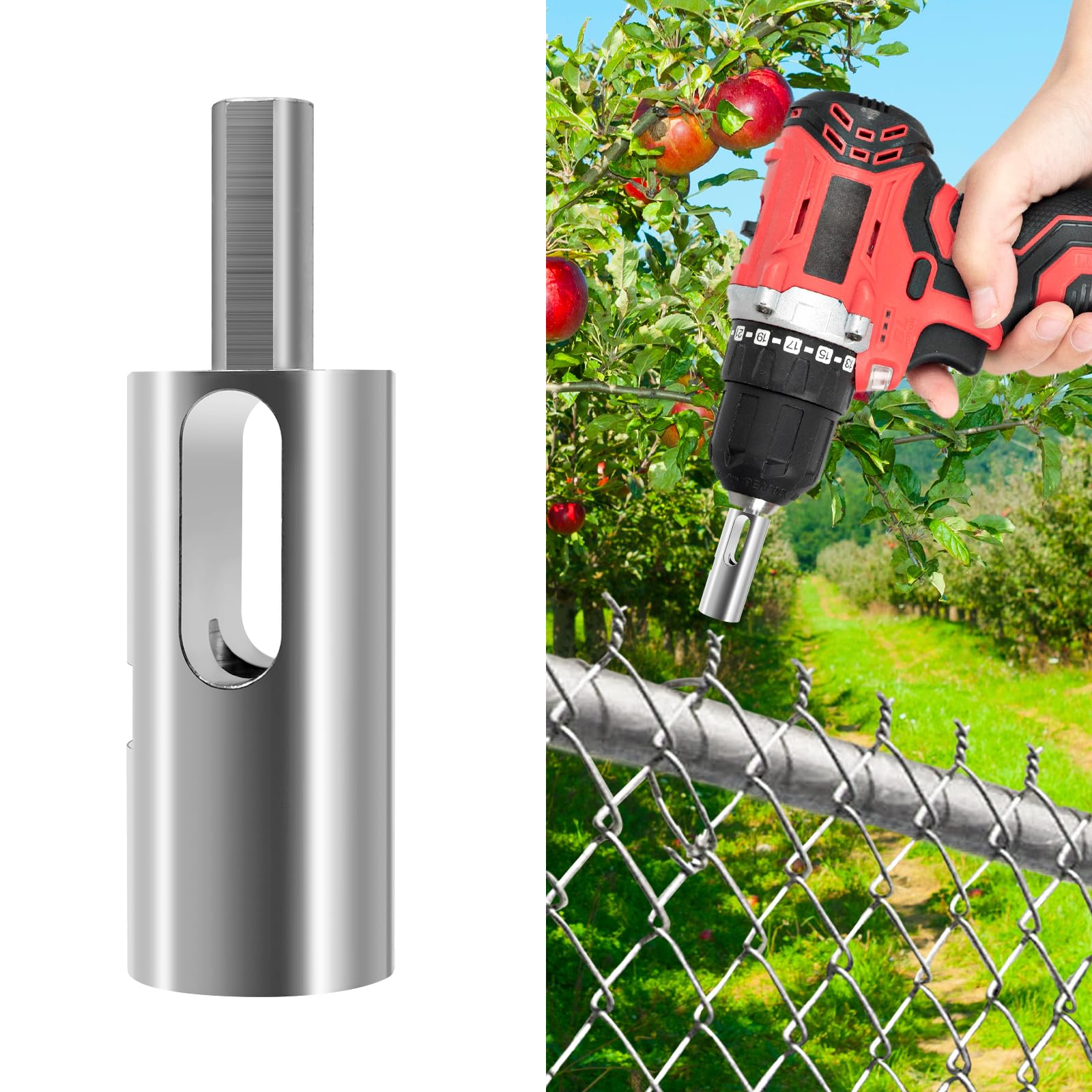 Fence Tie Tool for Drill Wire Twister 9 Gauge Chain Link | Twists fence ties 3x faster than pliers reduces labor time 9 gauge wire twister tool for