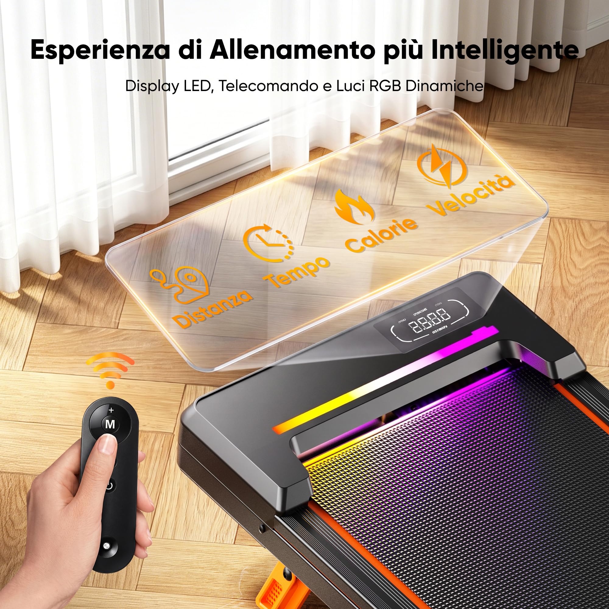 GIDGIMO Tapis Roulant Elettrico 3 in 1 con Inclinazione all’8%, Walking Pad da Scrivania 1-8 km/h, Motore Silenzioso da 500 W, Display LED e Telecomando, Portata 135 kg, per Casa e Ufficio