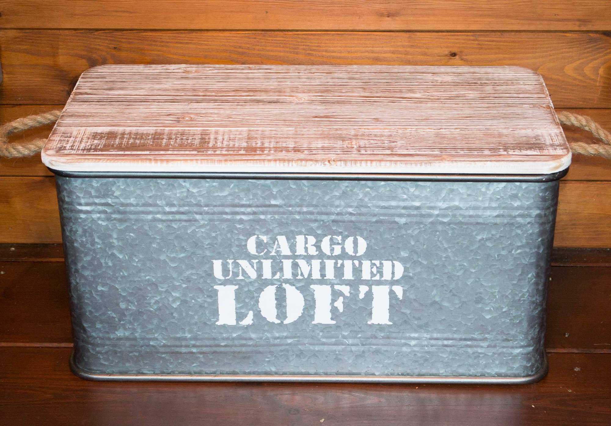 Urban living LOFT & METAL BIDON POUF AVEC ASSISE EN JUTE ET ANSE BOIS X2PCS H31CM ET H40CM