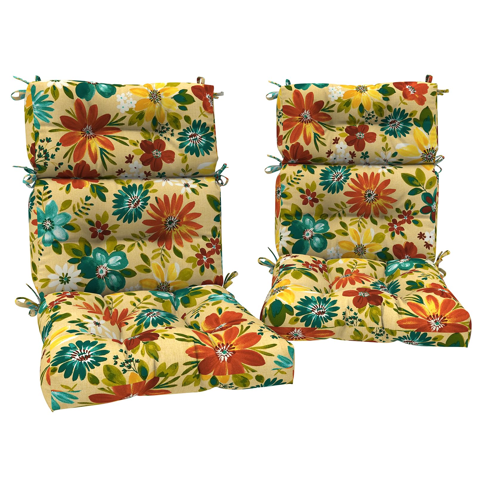 DYTXIII Set of 2 Outdoor High Back Chair Cushions 44"x 22",Water Repellent Rocking Seat Cushions Replacement, Seat/Back Chair Cushions for Patio,Porch,Balcony and Indoor - Flower Multi-image-33