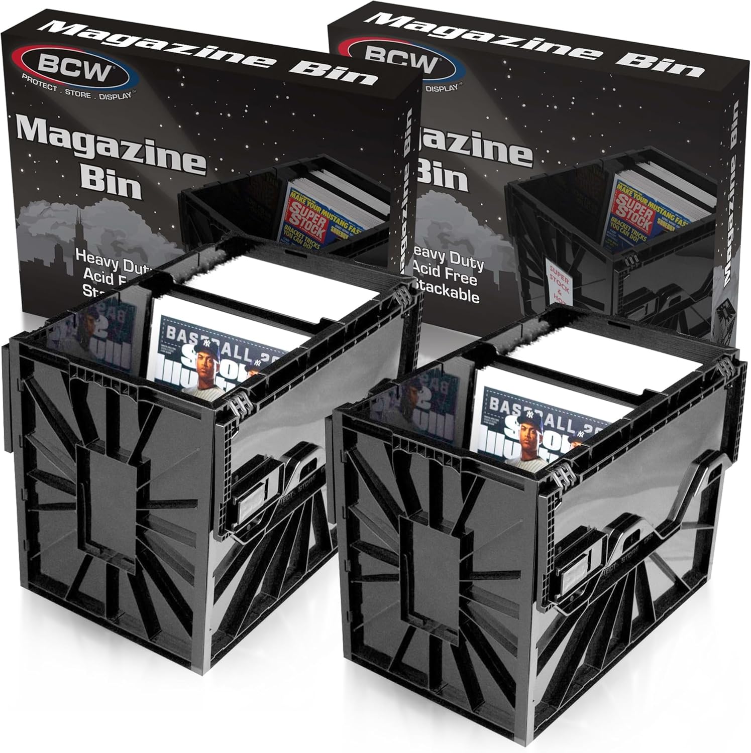BCW 2 Magazine, Document & Comic Book Storage Bins Heavy