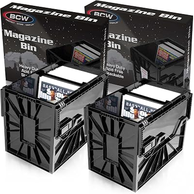 BCW Magazine Document & Comic Book Storage Bins | Durable Magazine Bin | Magazine Storage Box for Sorting and Organizing | Heavy Duty & Stackable Plastic - Fits all Comics (2 Pack)