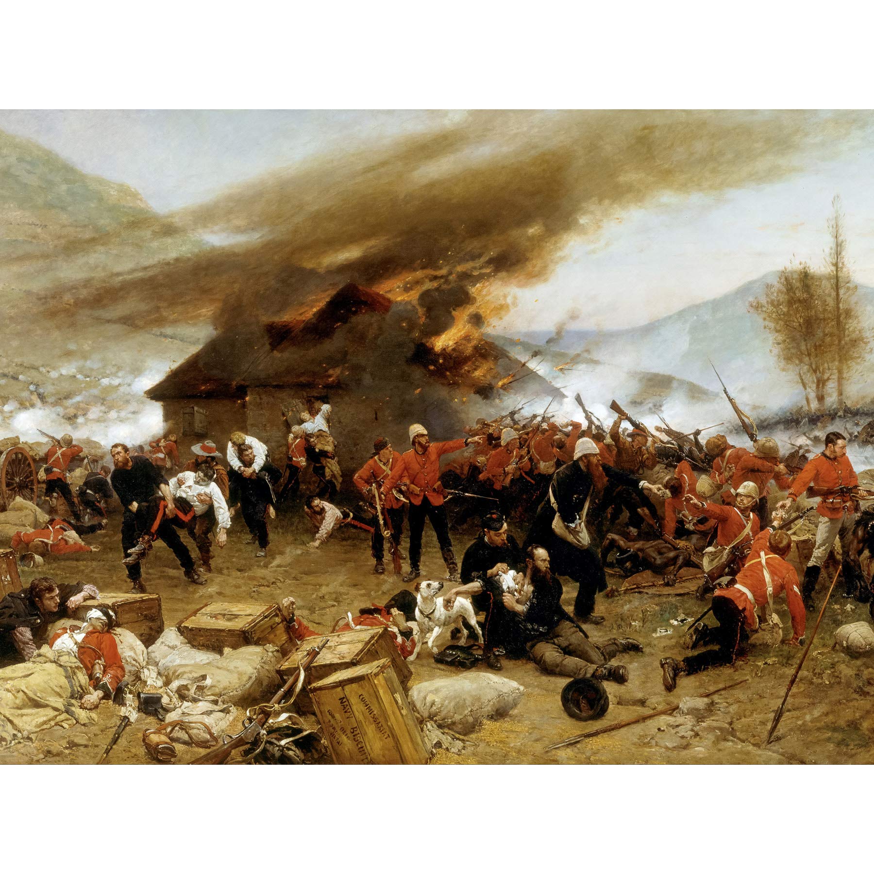 Artery8 De Neuville Defence Rorke's Drift Painting Large XL Wall Art Canvas Print
