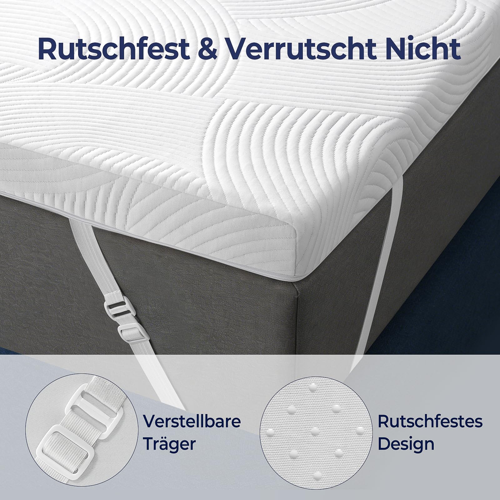SakuraHome Matratzentopper 140x200cm - H3/H2 Gel Memory-Schaum Matratzen Topper, ca. 8cm Höhe, für Boxspringbett Schlafsofa,CertiPUR-US & Öko-Tex Zertifiziert