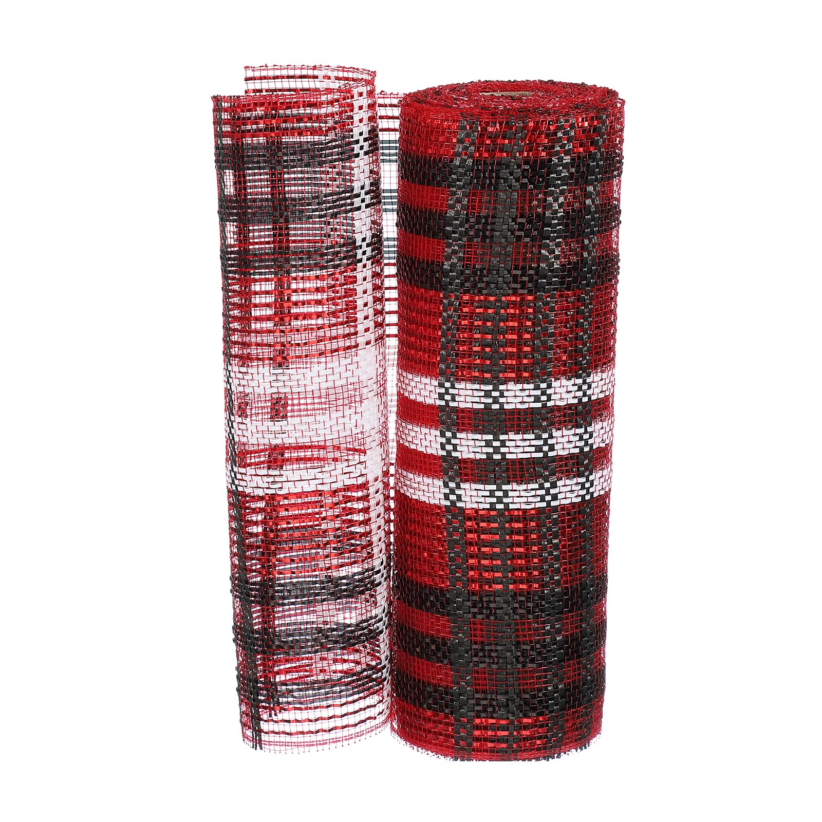 PATIKIL Decorative Mesh Ribbon, 10 Inch x 10 Yard Mesh Ribbon Roll Foil Metallic for Christmas Tree Wreath Decoration Red/White/Black